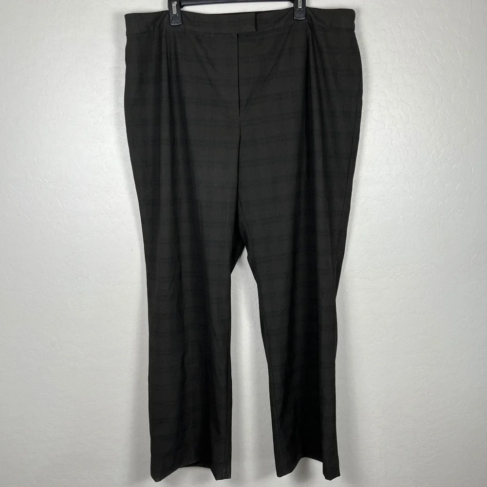 Alex Marie Women's 20W Plaid Career Dress Pants Business Casual Stretch